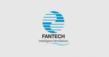 Blue and white FANTECH logo with tagline Intelligent Ventilation.