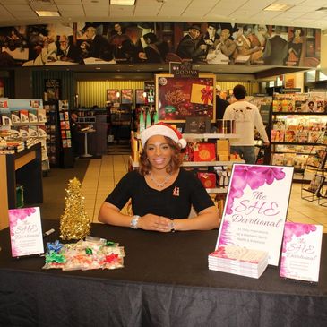 Dr. Shani signing copies of The SHE Devotional at Barnes & Noble, Colony Park, Madison, MS.