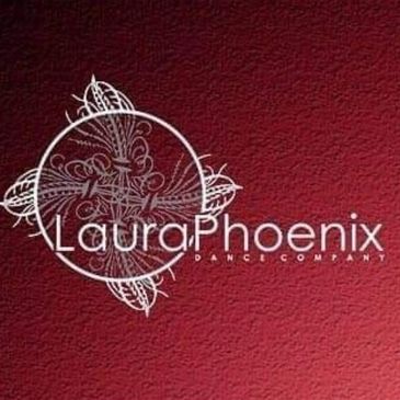 Logo de laura phoenix dance company en rojo