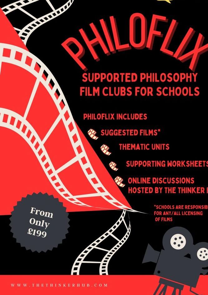 Philoflix philosophy film clubs for schools with suggested films and online discussions.