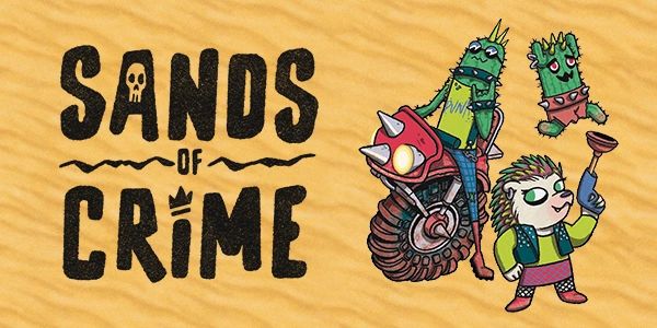 Sands of Crime game logo with three unique characters.
