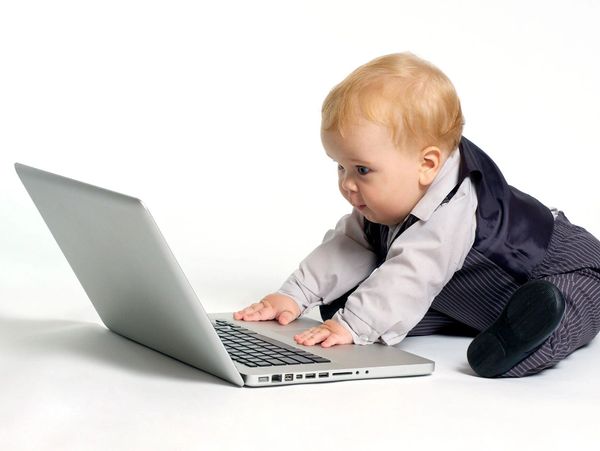 Baby on computer, Baby on laptop Business Consultants, Consulting,  Consultancy, Internet USA, 