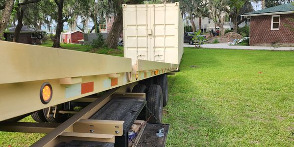 Moving a 40ft shipping container.