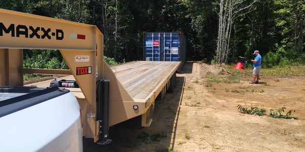 Delivery of a shipping container.