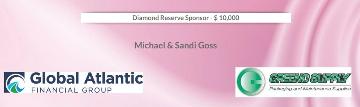 Sponsors for Diamond Reserve level listed on a pink background.