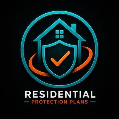 Logo for residential protection plans featuring a house and shield with checkmark.