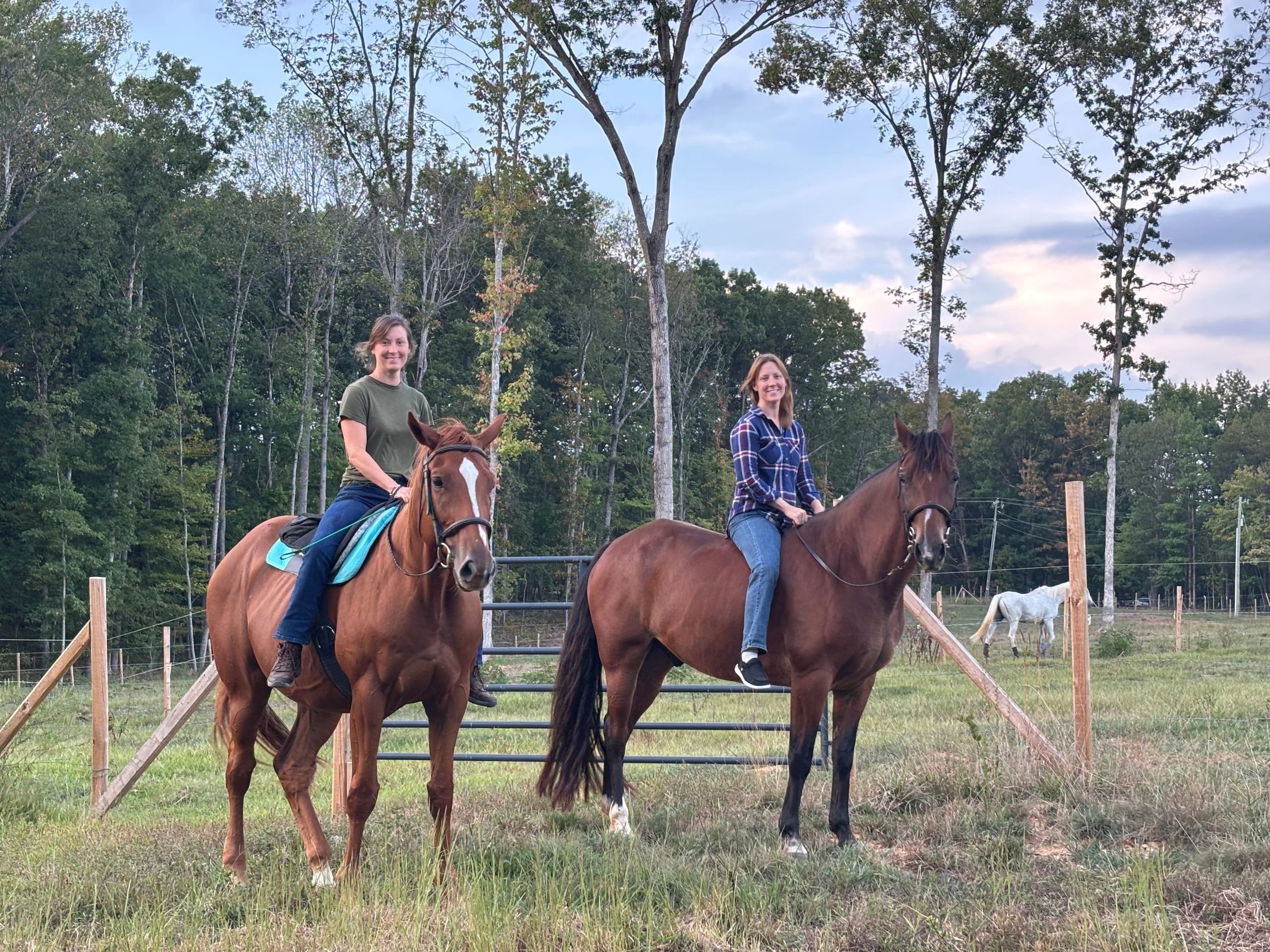 My Sister and I riding in the mountains of Virginia 