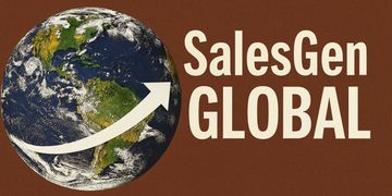 A globe with an arrow and SalesGen GLOBAL text.