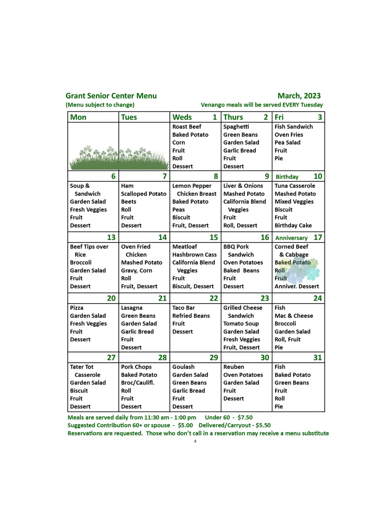 Meal Menu And Events meal-menu-and-events