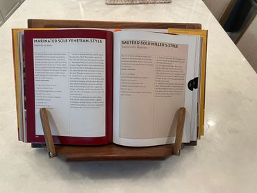 Adjustable Walnut Recipe Book or Ipad holder