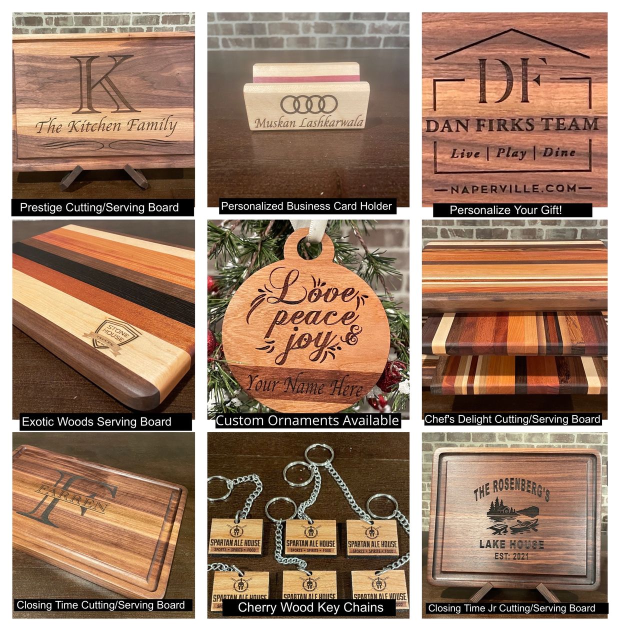 Many personalized handcrafted gifts to select from!