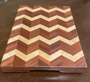 Custom Walnut and Maple 3D Chevron Cutting/Serving Board