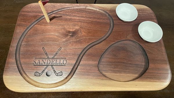 Big Bertha 18" x 12" x 1"  Personalized  Golf Themed Solid Walnut Serving Board