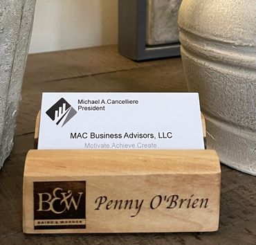 Exotic Hardwoods Personalized Business Card Holder. Regularly $45.00, FREE With First Order!!