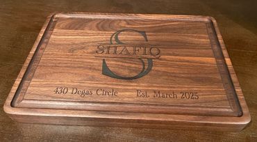 Prestige Solid Walnut Hand Crafted Approximately 18" x 12" x 1 1/2"