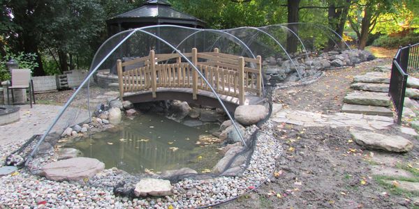 pond net water feature netting pondless waterfall leaves organic waste pond