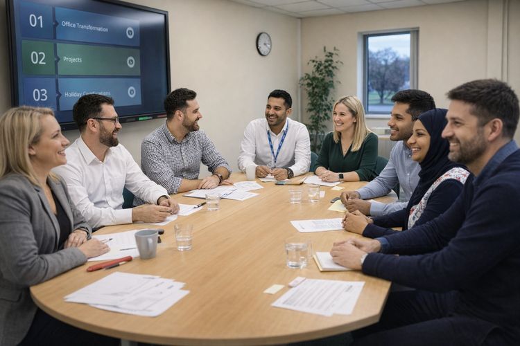 ATS Accountants team meeting image. Client friendly, qualified and experienced team.