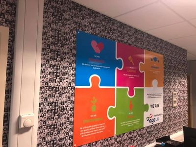 Delivered and installed this internal signage at Age UK head office
