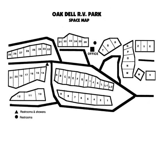 Oak Dell RV Park facility map