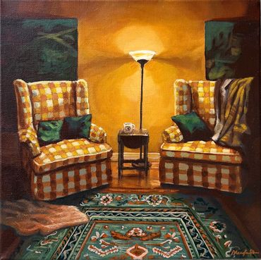 “Two Yellow Chairs” // Acrylic on canvas // 10 x 10 in. 