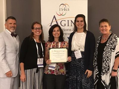 The Pasco Pinellas Area Agency on Aging receiving innovation award in 2019.