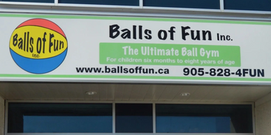 street view of front entrance, Balls of Fun Oakville, Mississauga Ontario