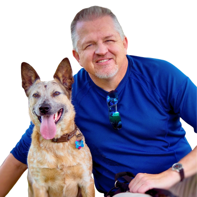 Eric Melvin and Maddie "The Marvelous" DEAF Cattle Dog promotional photo.
Photo by Jim Rydbom