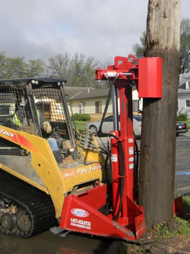 The EZ Spot UR Pole Jack is hard at work for a large utility company.