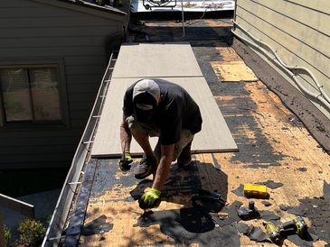 Removal of flat roof and prepping for TPO roofing