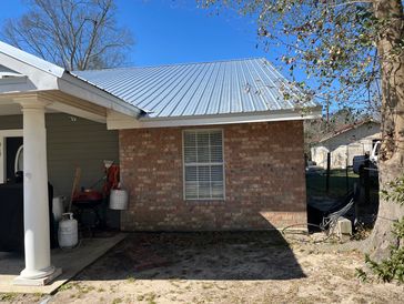 Metal roof installation.  