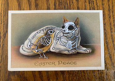Day #1104 - 03.30.2024
skelly art of the day
vintage postcard - original and skeletonized