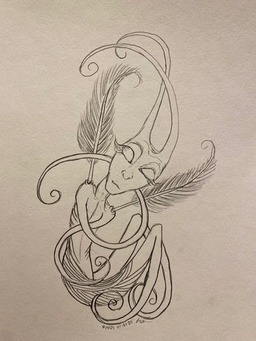Day #1401 - 01.21.2025
sketch of the day
“swirly-antennae-lady”