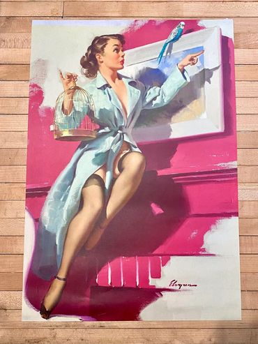 Day #1411 - 01.31.2025
art of the day
Vintage Pinup - 13”x19”
before & after - altered art