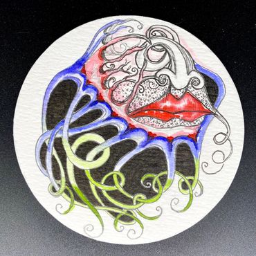 Day #604 - 11.16.2022
little art of the day
4” diameter watercolor paper
