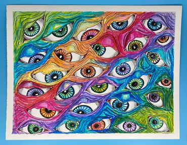 Day #718 - 03.10.2023
Art of the day
"Eyeballs 2.0"
8.5 x 11 markers & ink