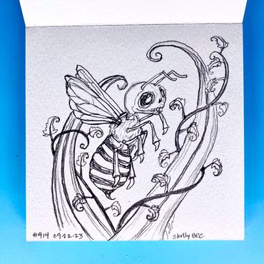 Day #914 - 09.22.2023
little sketch of the day
“skelly bee” 4 x 4