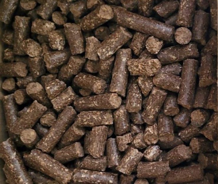 Close-up of walnut shell pellets