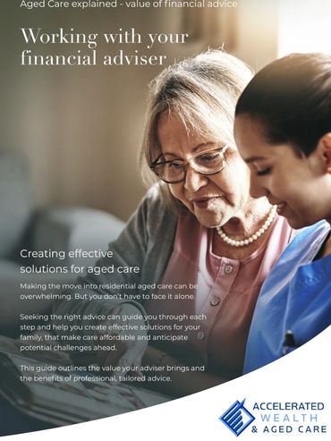 Two women discussing financial advice for aged care.