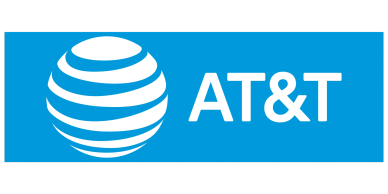 AT&amp;T logo on a blue background.