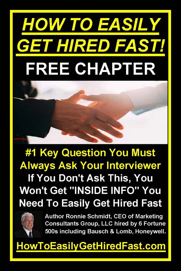 Free chapter on how to get hired fast with key interview questions.