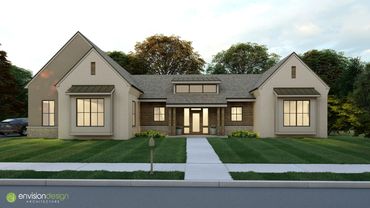 Contemporary white brick and wood house. Clerestory.