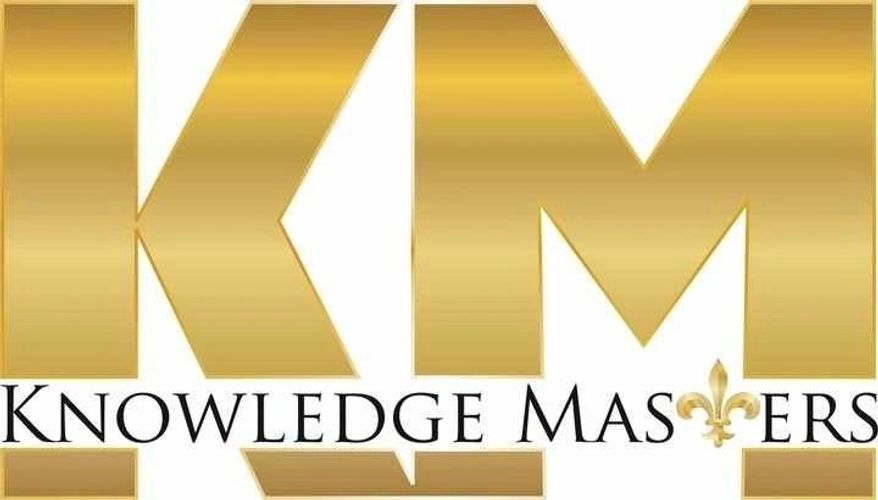 Golden KM logo with "Knowledge Masters" text below.
