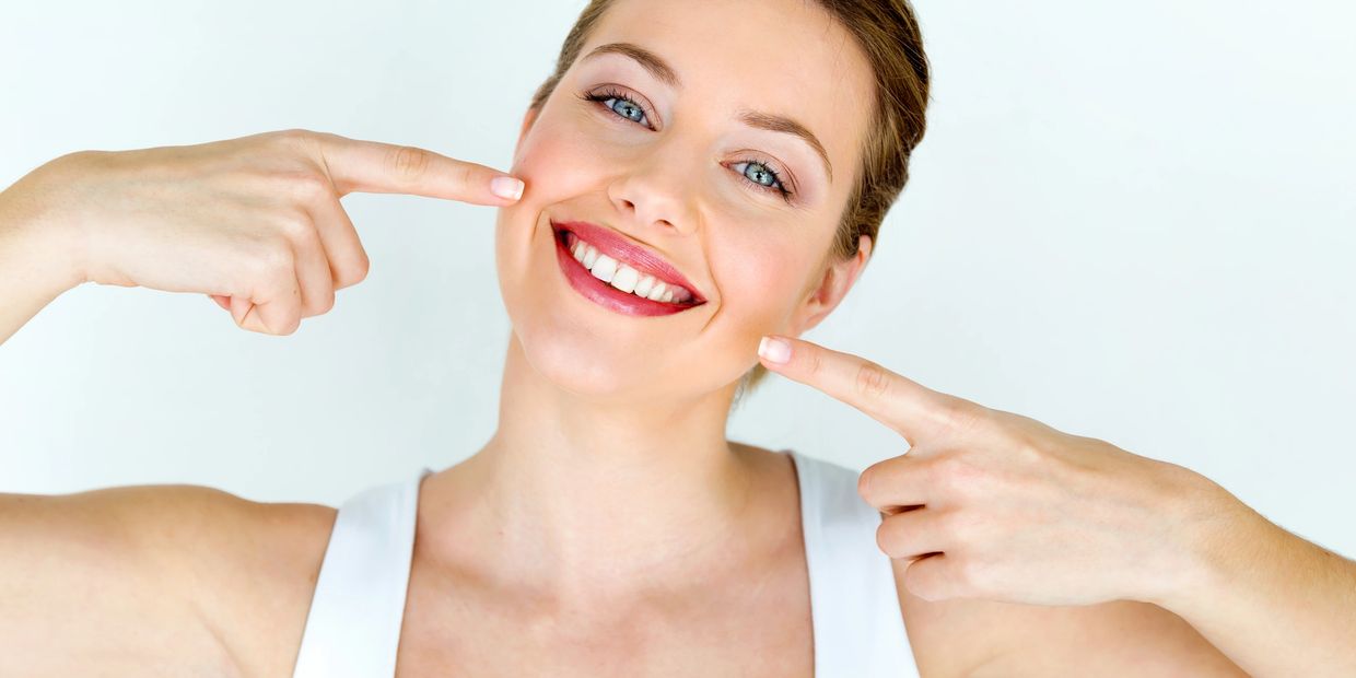 Woman with a white smile