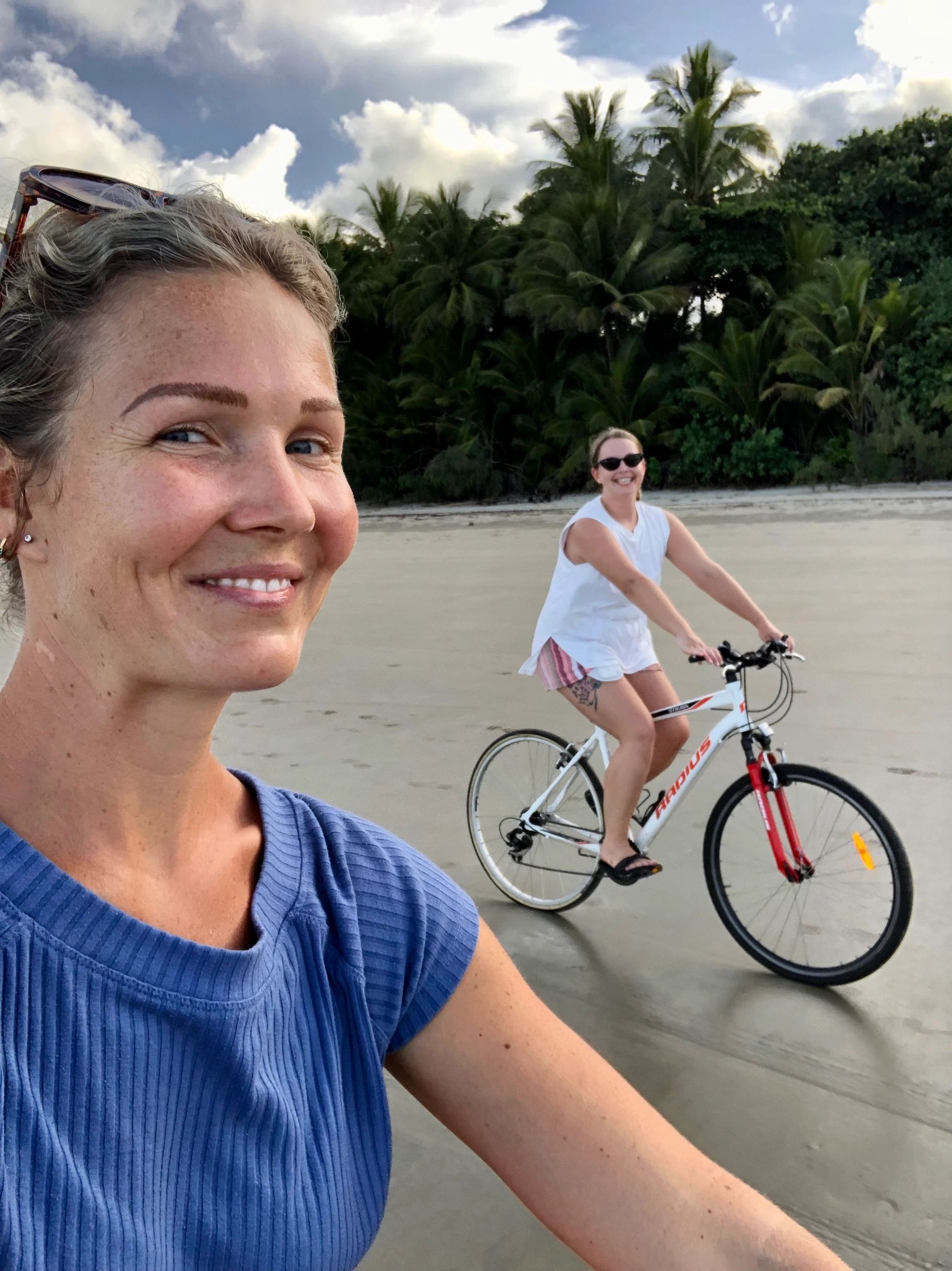 adventure bike and yoga, cycling Bike Tour Port Douglas, and Beach Yoga Tropical North Queensland
