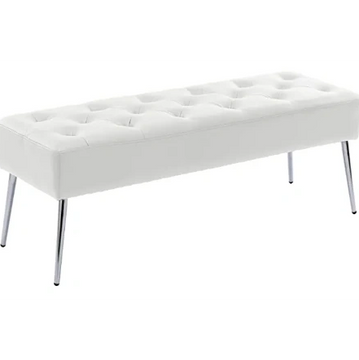 Leather White Bench