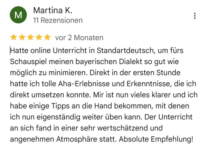 Google Rezension Sprechklang