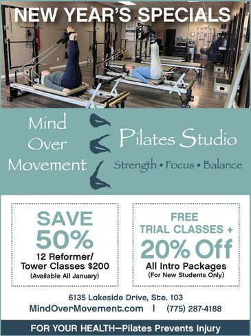 Legs in straps on Pilates reformer, sales and promotions