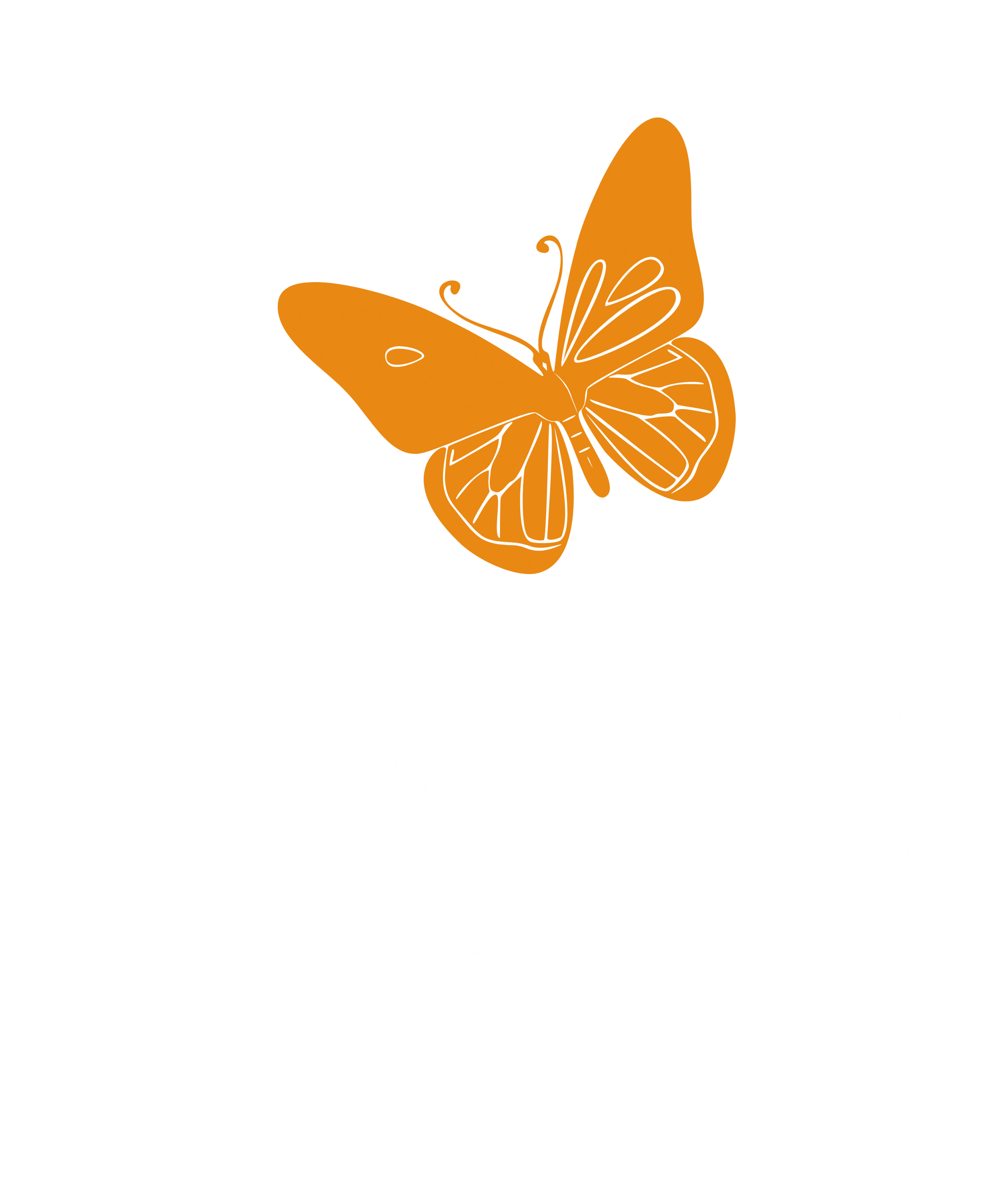 Nipomo Travel Logo - the words "Nipomo Travel" in white, with an orange butterfly above them