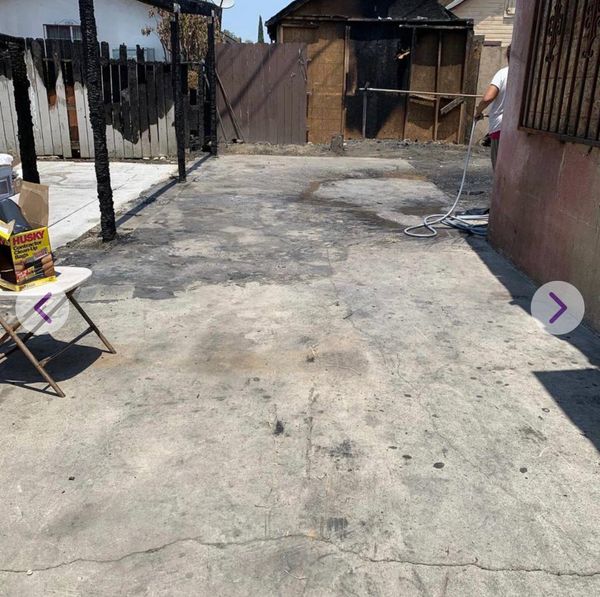 Aftermath of garage fire debris. Great teamwork got the job done!