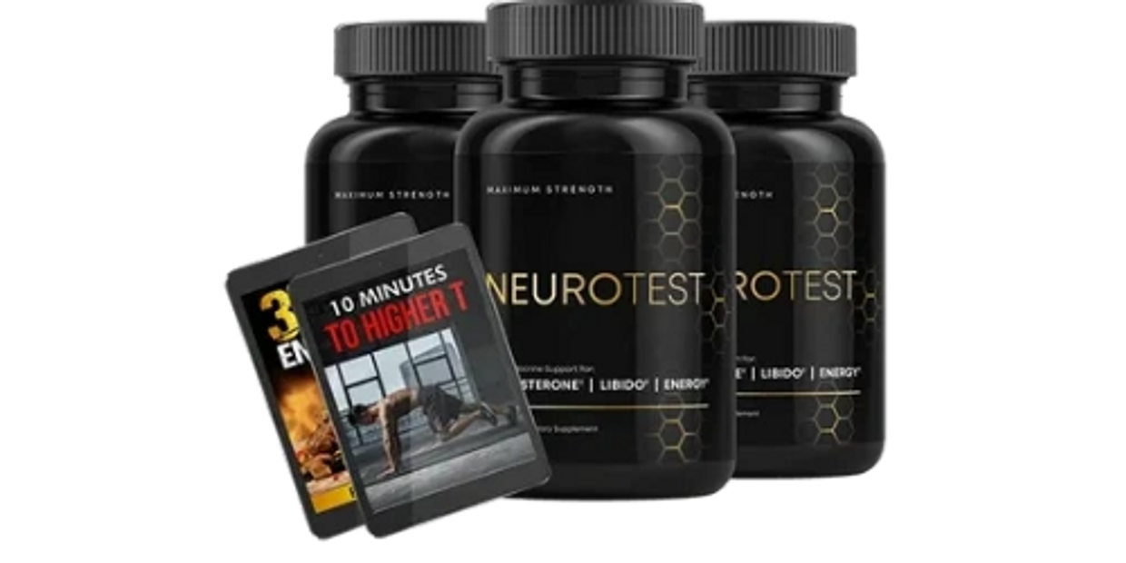 shows an image of 3 NeuroTest Bottles and 2 Free Books Included With Purchase, as is shipped.